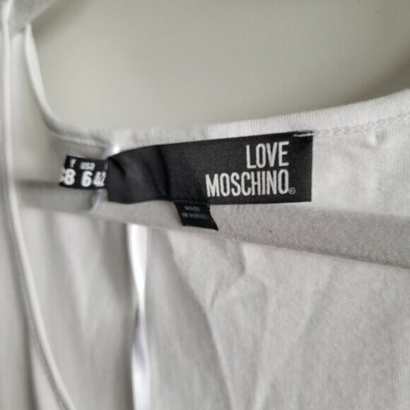 Love Moschino White Graffiti Effect Mini T-shirt Dress Size 6 - Picture 5 of 6